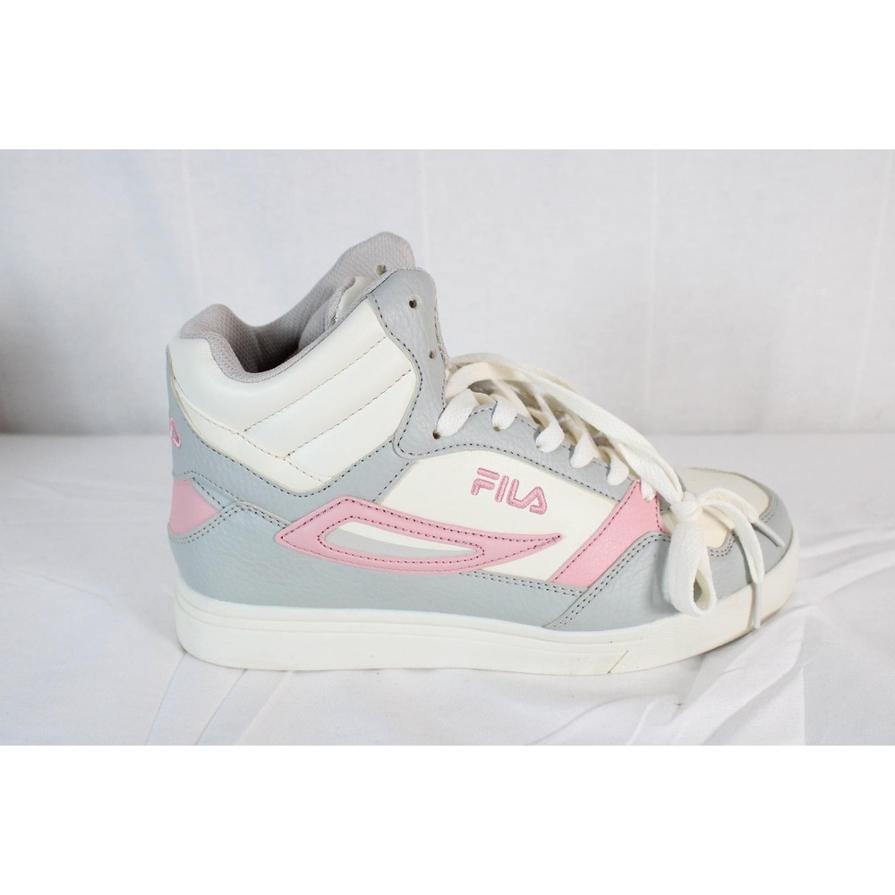 FILA High Top Sneakers Womens Gray Pink White Colorblock Lace Up Athletic Shoes - Picture 11 of 13